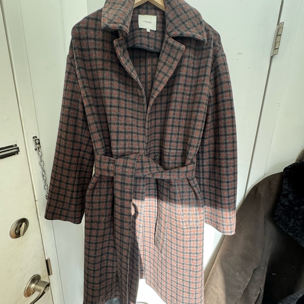 Vince Woman’s Plaid Wool Coat